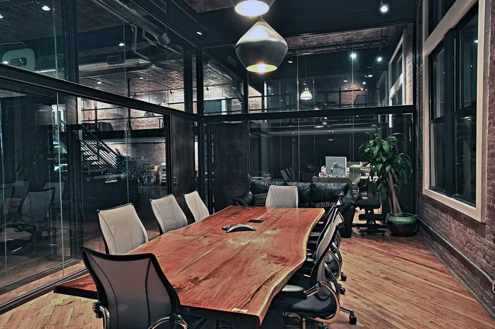 Conference table as part of a boardroom layout