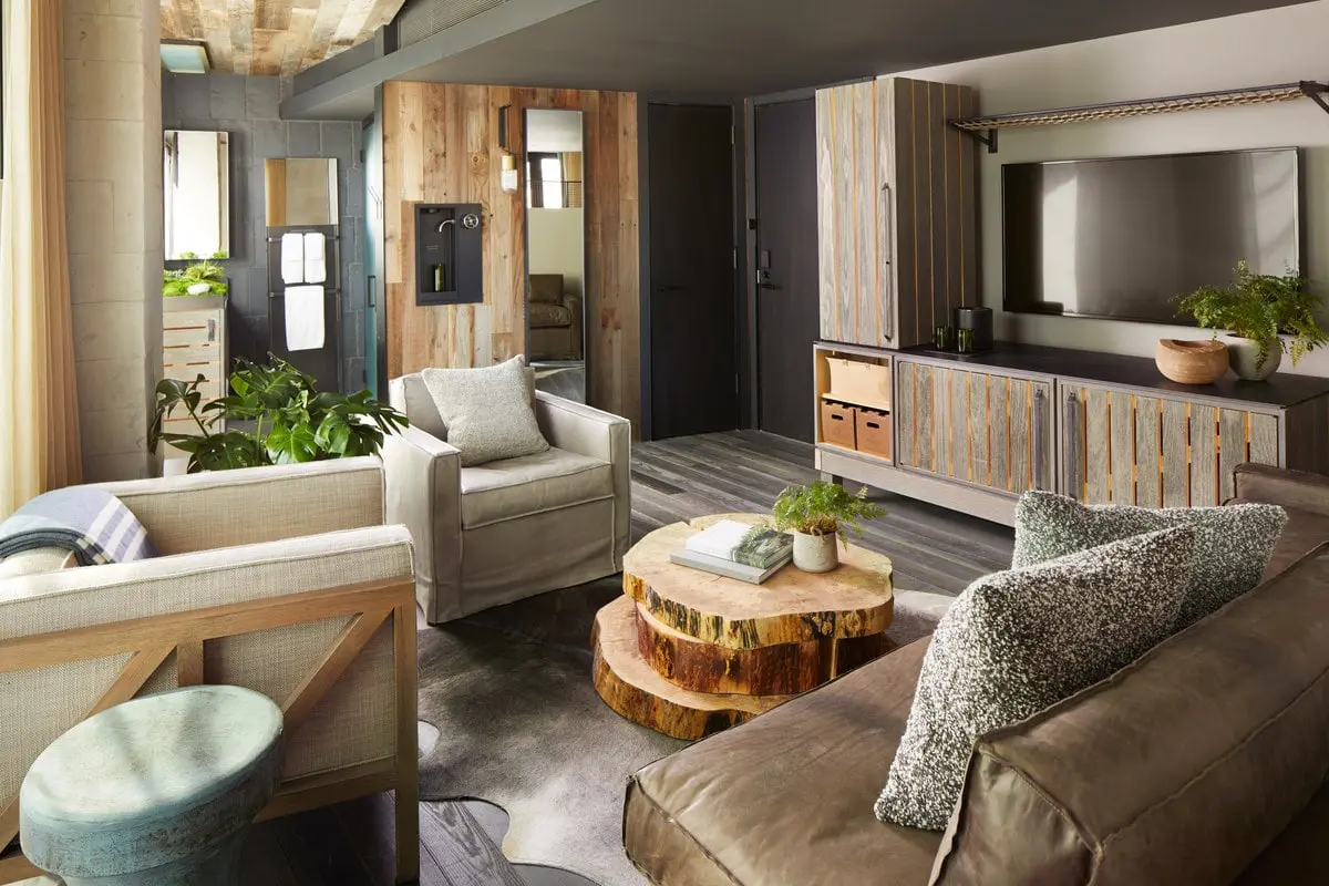 custom_made_coffee_table_1-Hotel-Brooklyn-Bridge_room_bridge solid wood coffee table with organic slabs