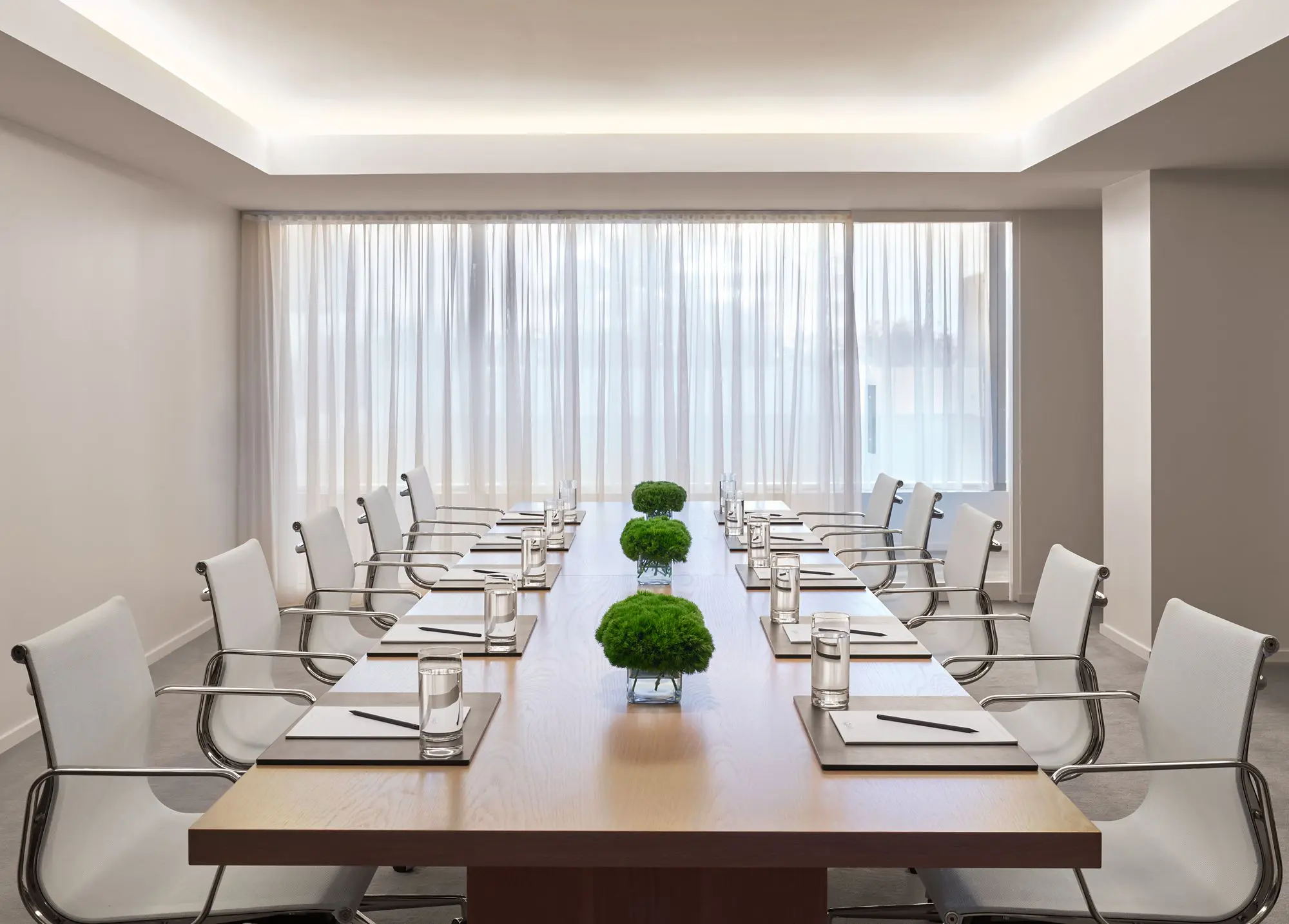 luxury_custom_made_conference_table_sentient_edition_miami modern solid wood conference table for Edition Hotel in MIami