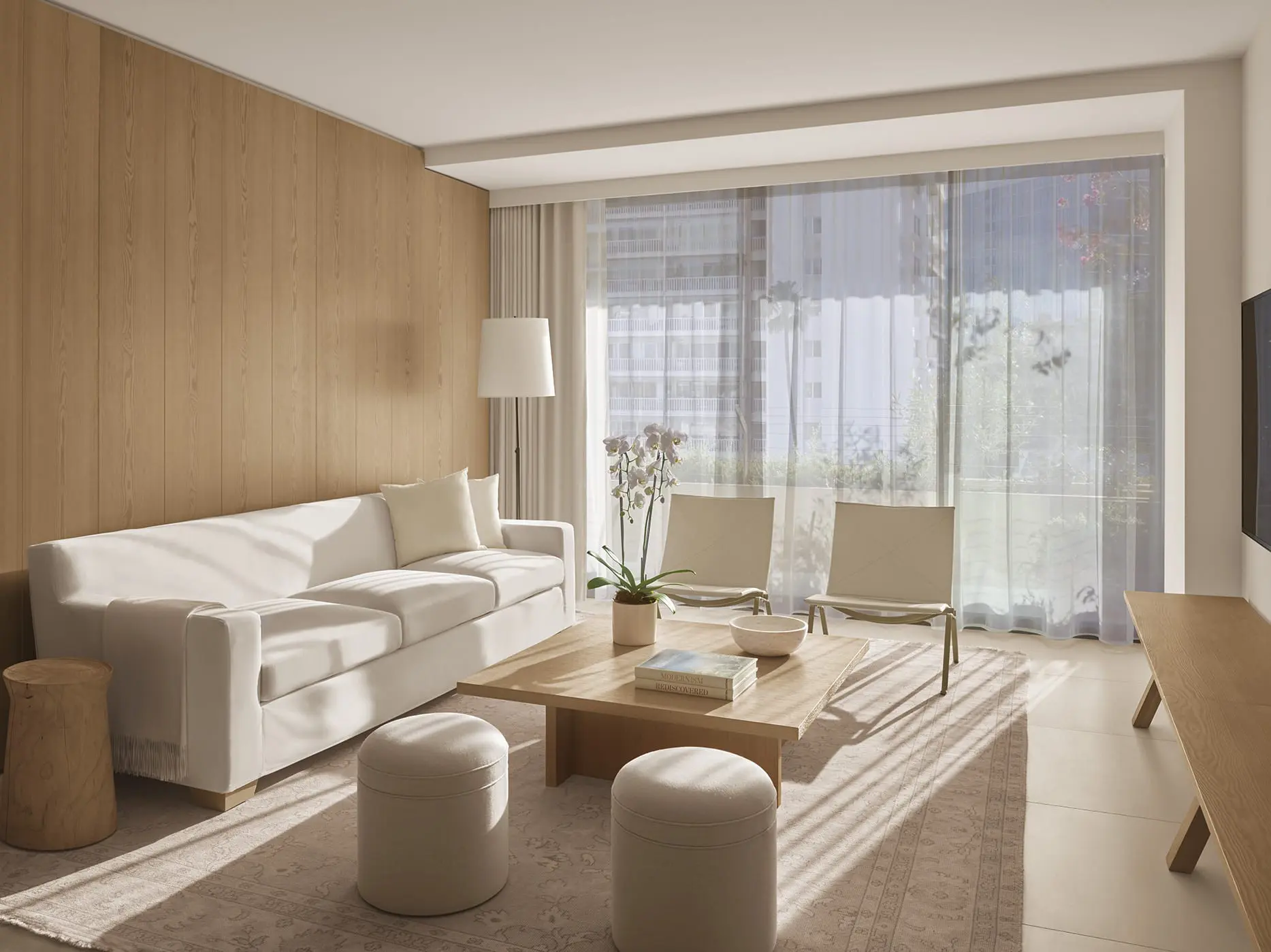 West-Hollywood-edition_hotel_furniture_1 High-end hotel room furniture in white and beige