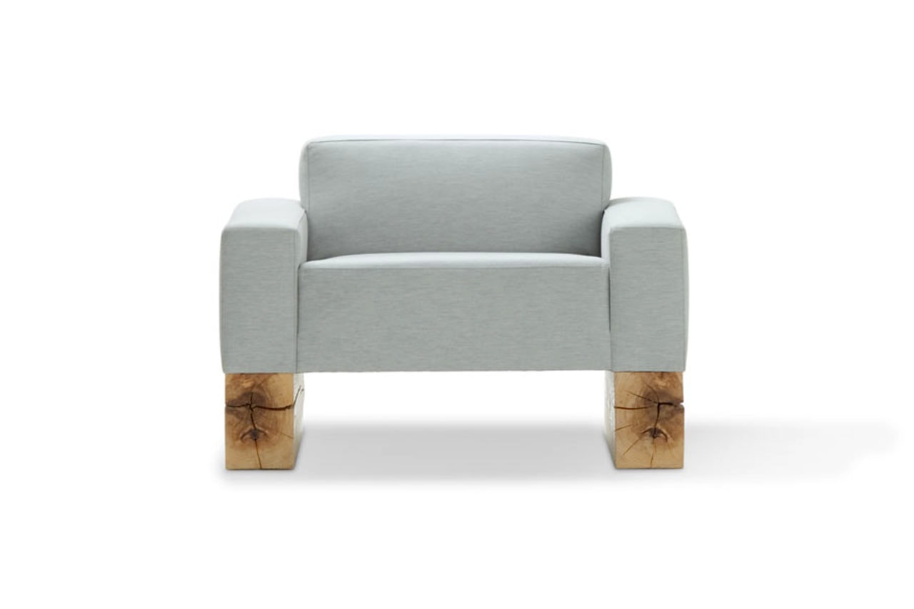 a contemporary designed SENTIENT beam lounge chair with luxury upholstery 