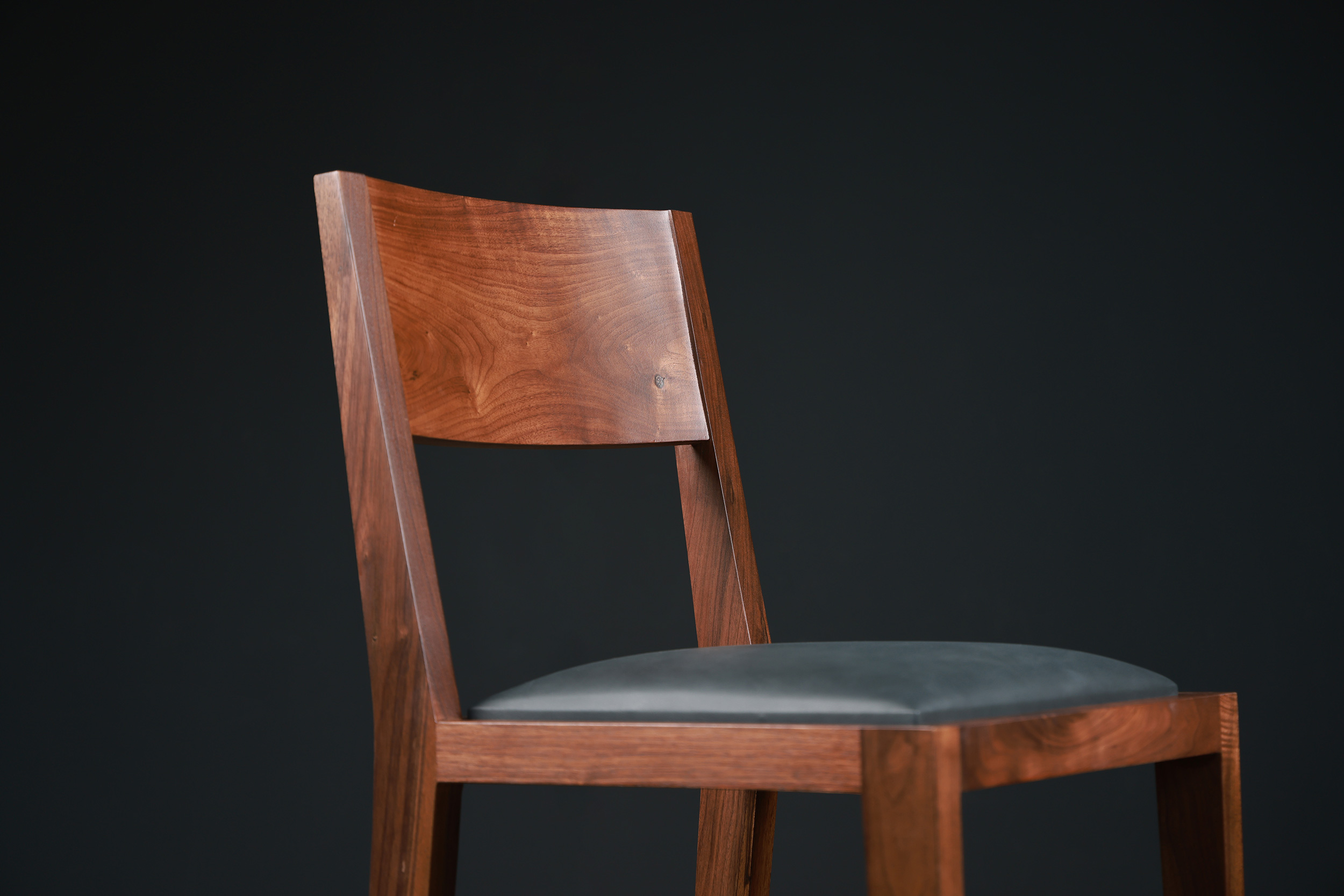 leather restaurant chairs with black walnut solid wood