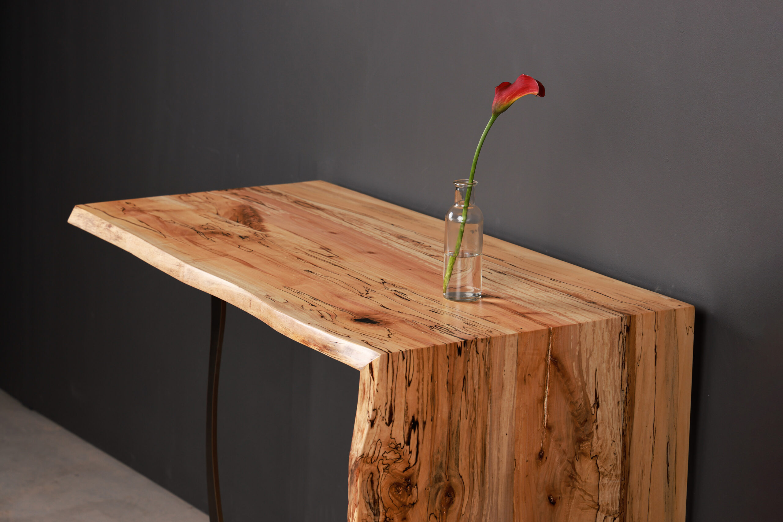 custom Waterfall table in light maple, Brooklyn, New York