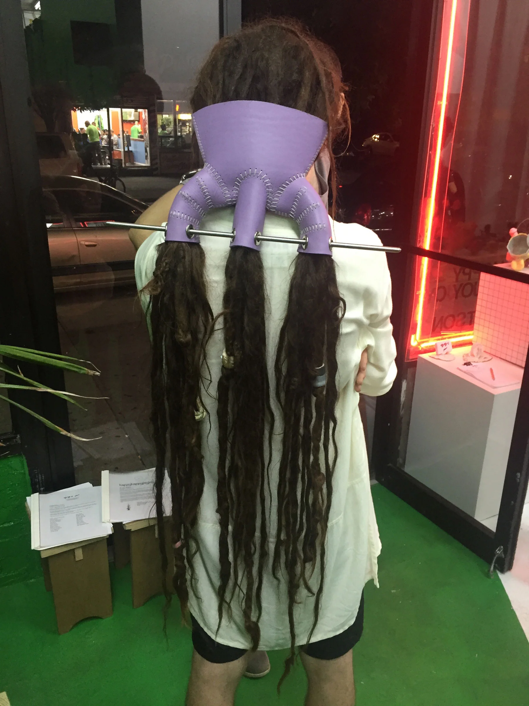 The artist's epic hair piece