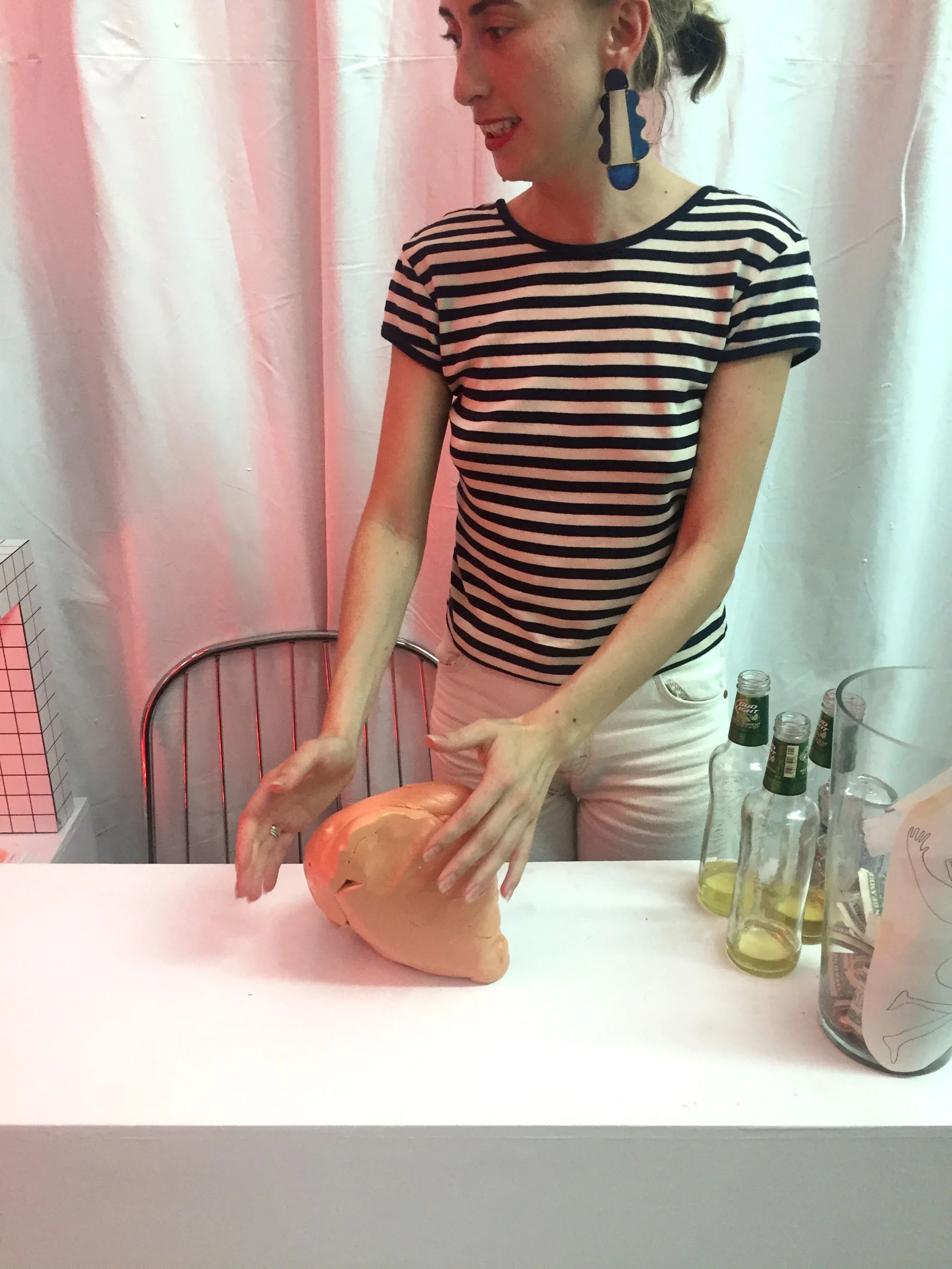 Gallery owner Zoe Alexander with 5 lbs of Silly Putty!
