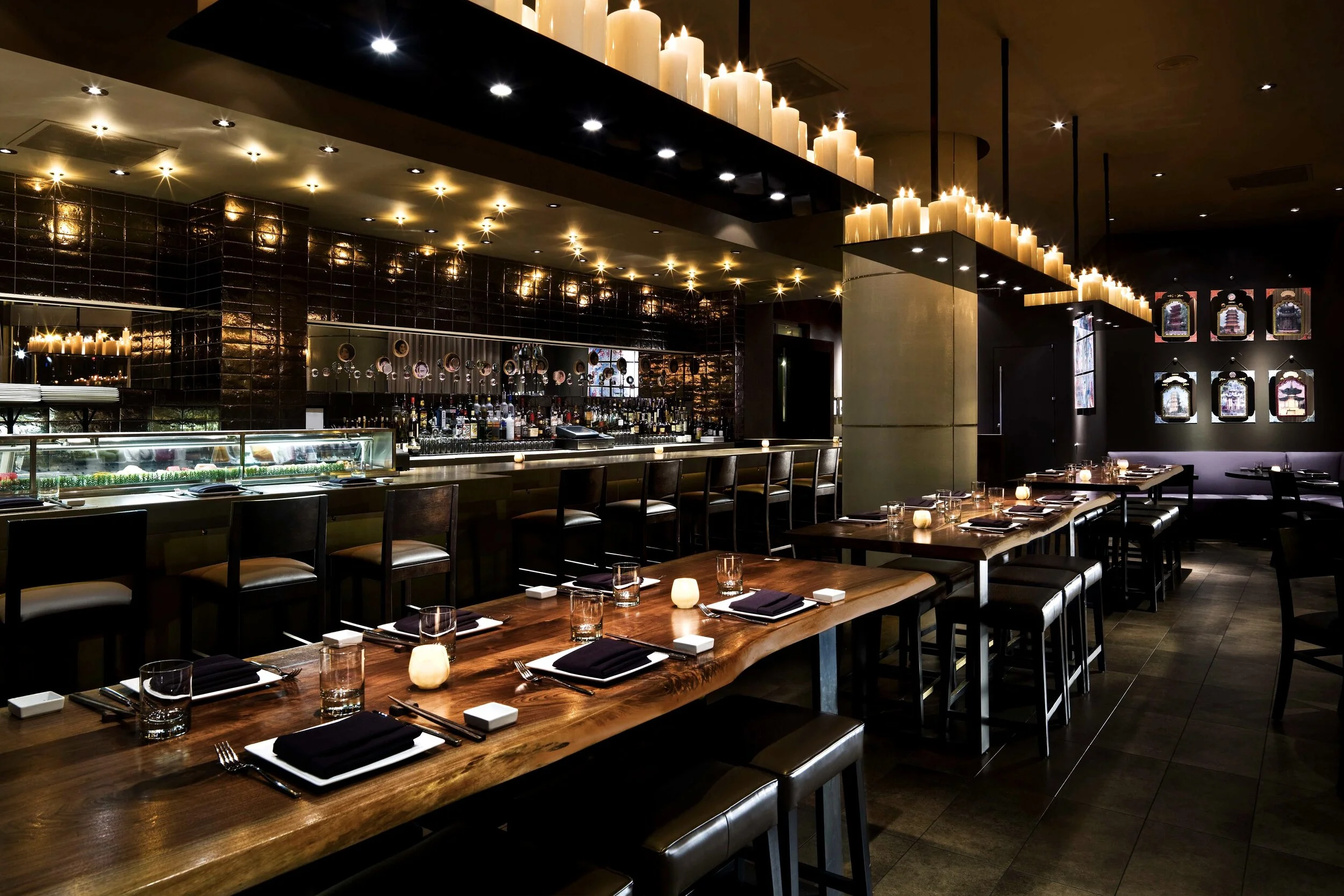 Custom SENTIENT Signature Live Edge Tables In The Zentan Restaurant At Kimpton Donovan Hotel