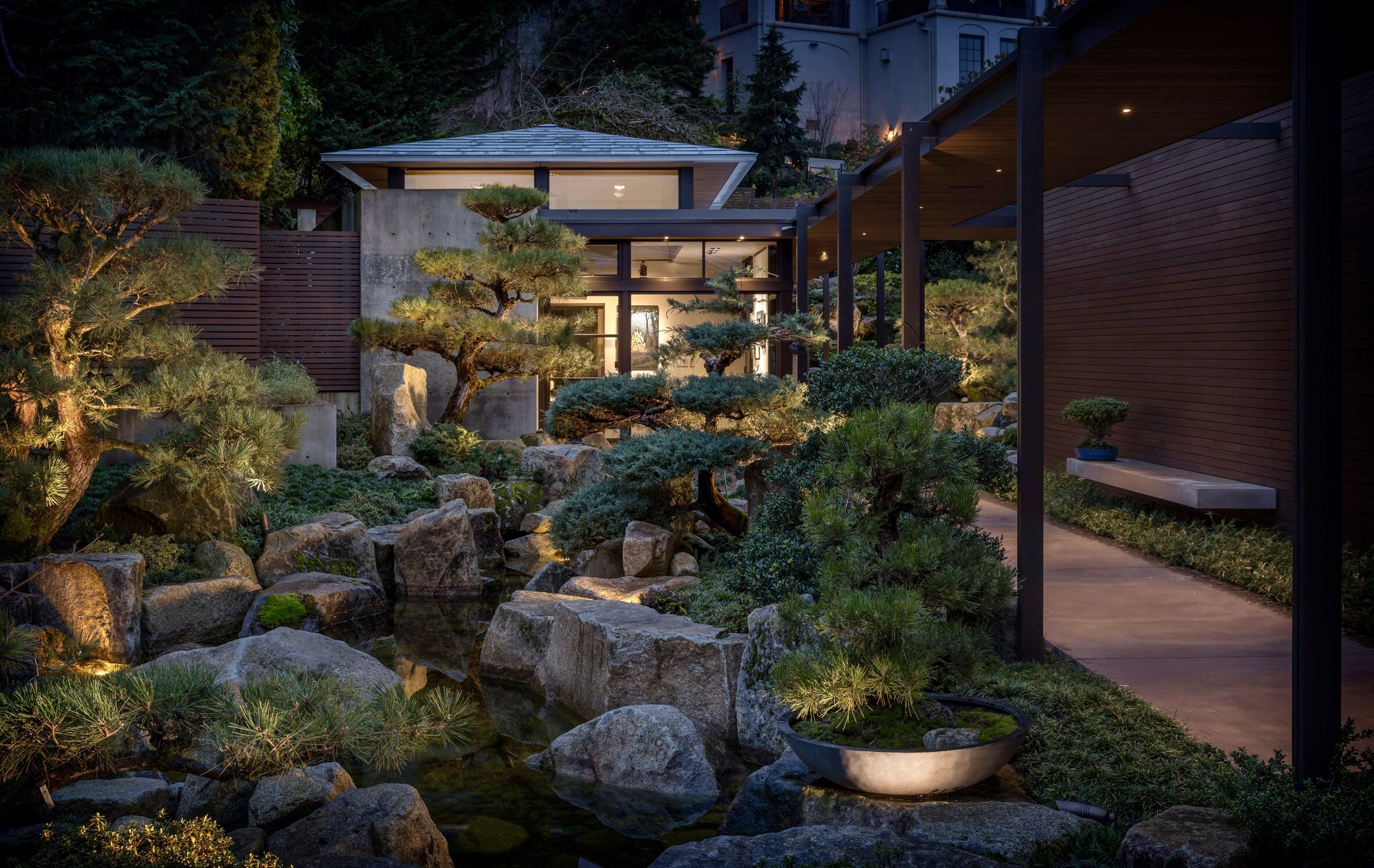 Garden With Bonsai Trees | Stuart Silk Architects