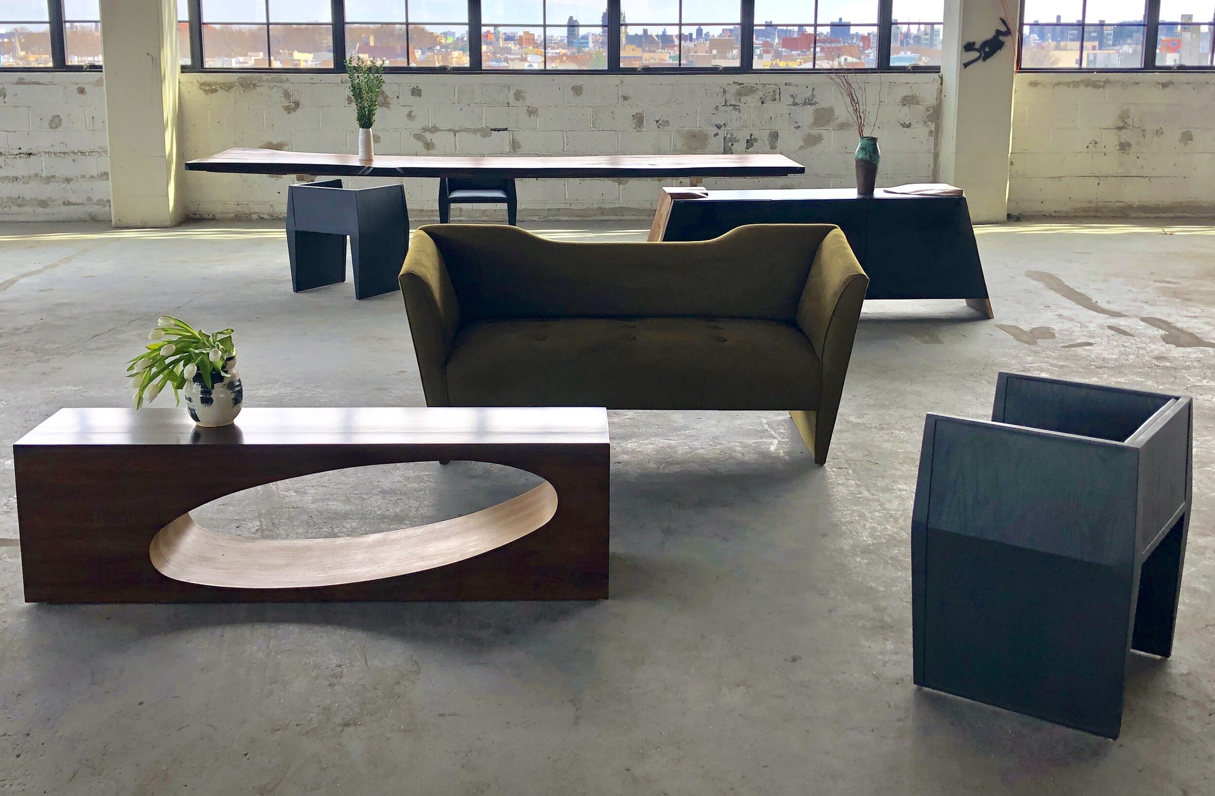 SENTIENT | SAPIENCE CHAIR ORBIT CONSOLE NERSI SOFA LUXOR CREDENZA LIVE EDGE TABLE