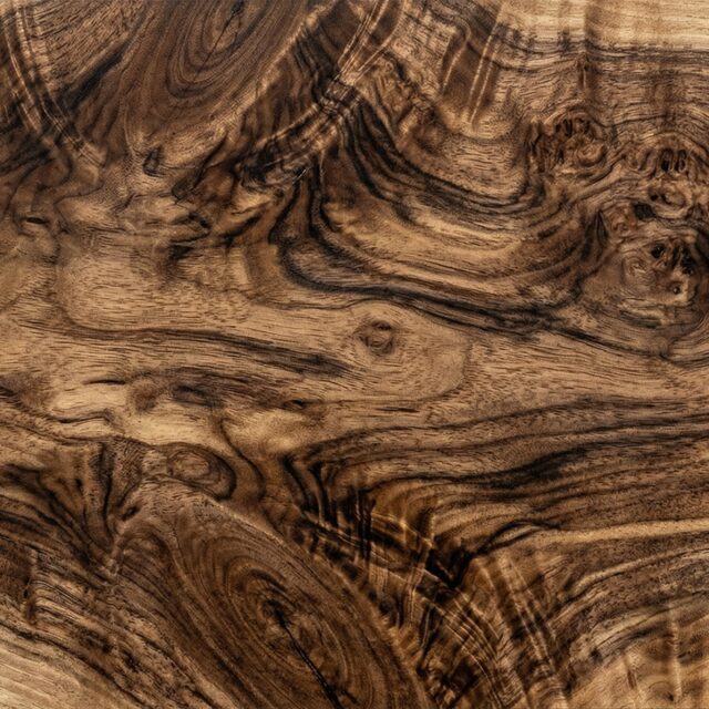 Claro Walnut wood grain swatch showing natural color and texture - SENTIENT Materials