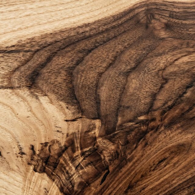 Hickory wood grain swatch showing natural color and texture - SENTIENT Materials