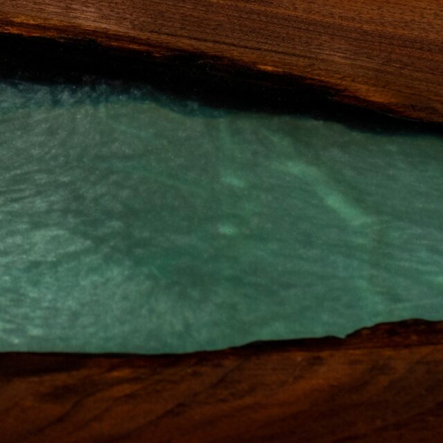 Resin and Epoxy Fills epoxy resin river table surface showing surface appearance and texture - SENTIENT Materials