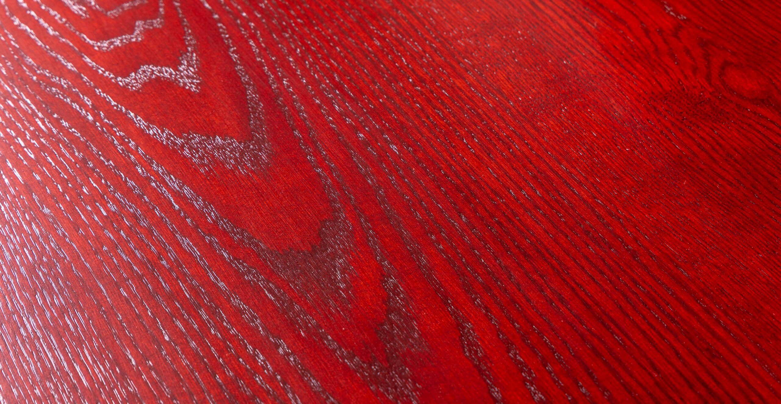Stained wood finish showing surface appearance and sheen